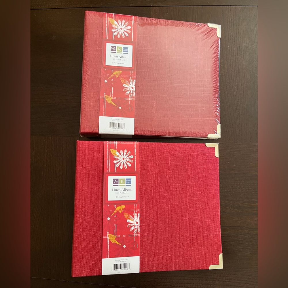 Two Red Linen Albums by We R Memory Keepers.